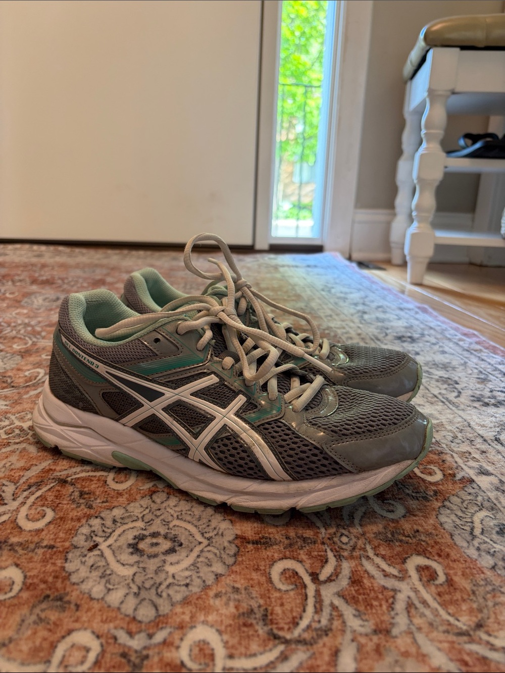ASICS Women's Gray & Mint Athletic Running Sneakers